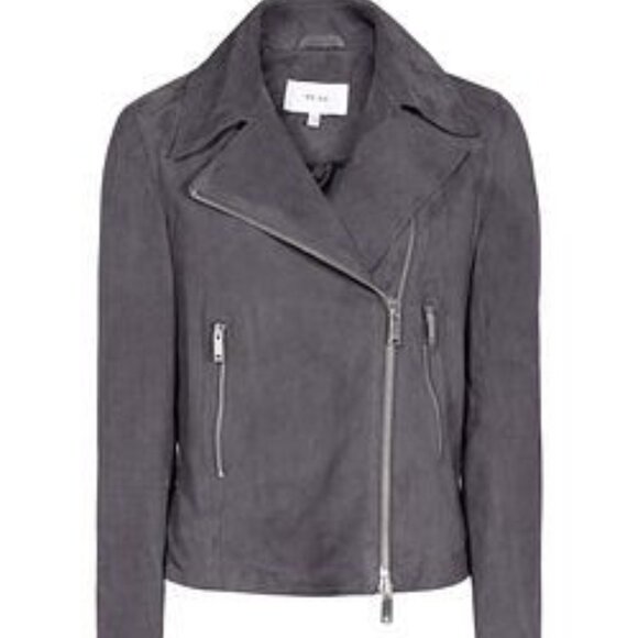 Reiss Bryony Suede Biker Jacket - Picture 10 of 11